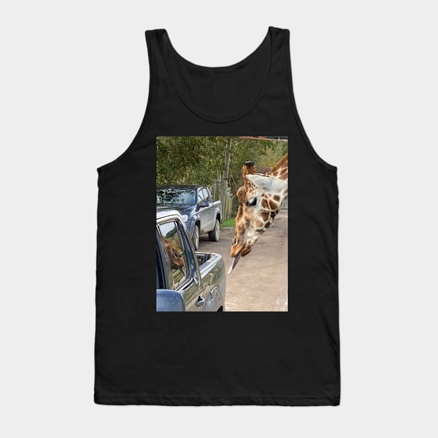 This Giraffe Thinks This Truck Might be Tasty Tank Top by Bucklandcrafts